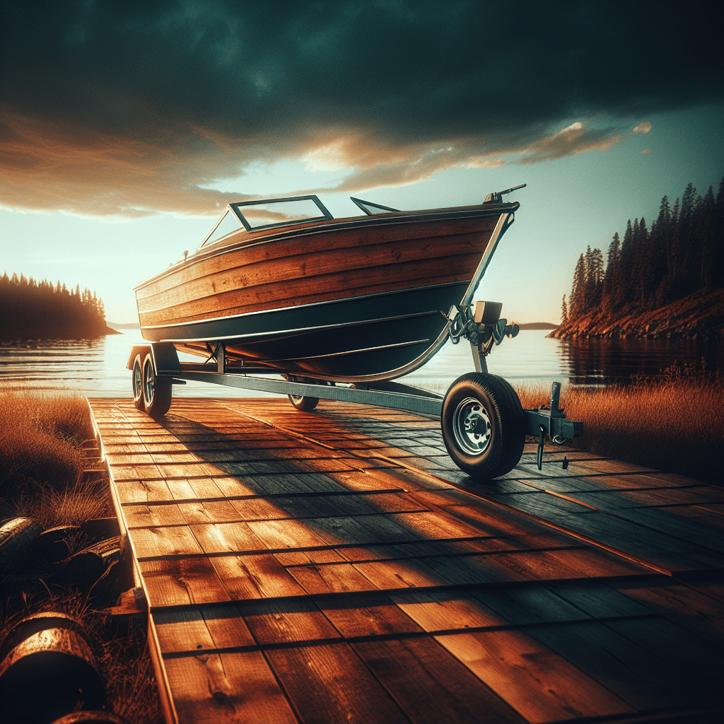 A boat on a trailer waits near a highway checkpoint as officials review permits; highlights boat trailer transport delays from violations.